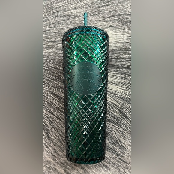 NWT - Starbucks 24oz Holiday Green Diamond-Textured Cold Beverage Tumbler - Picture 2 of 7